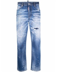 Прямые джинсы Boston с эффектом разбрызганной краски Dsquared2