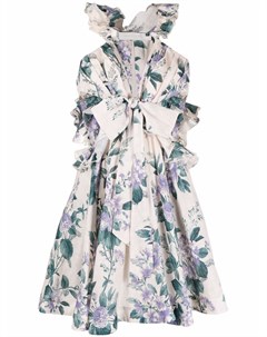 Расклешенное платье мини с цветочным принтом Zimmermann