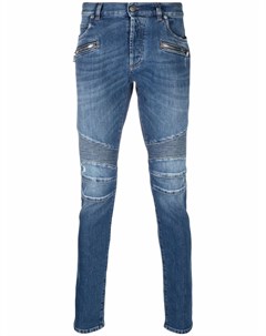 Узкие джинсы со вставками в рубчик Balmain