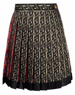 Плиссированная юбка с геометричным принтом Versace