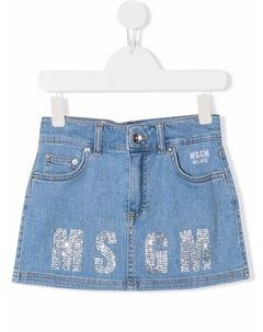 Джинсовая юбка с логотипом Msgm kids