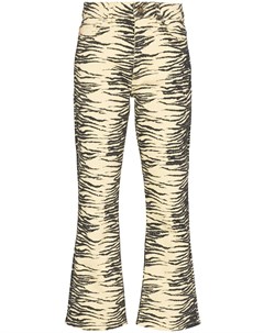 Укороченные брюки с тигровым принтом Ganni