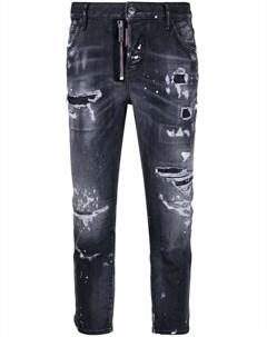 Укороченные джинсы с прорезями Dsquared2