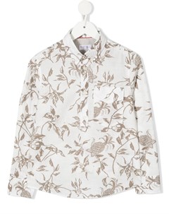 Рубашка на пуговицах с цветочным принтом Brunello cucinelli kids
