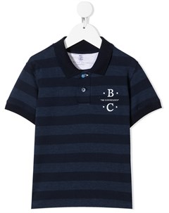 Полосатая рубашка поло с логотипом Brunello cucinelli kids