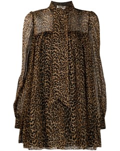 Блузка с леопардовым принтом Saint laurent