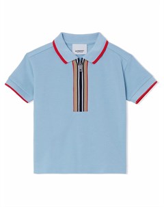Рубашка поло с молнией и отделкой Icon Stripe Burberry kids