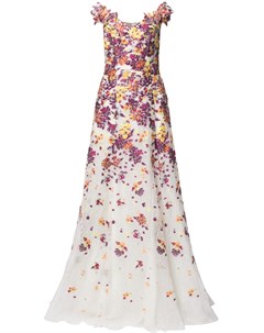 Платье с цветочной вышивкой Marchesa notte
