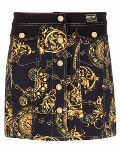 Джинсовая юбка с принтом Regalia Baroque Versace jeans couture