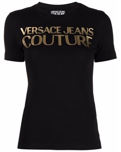 Футболка с логотипом металлик Versace jeans couture