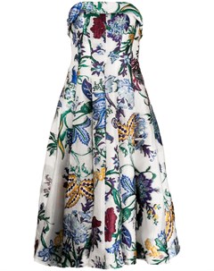 Платье бюстье с цветочным принтом Marchesa notte