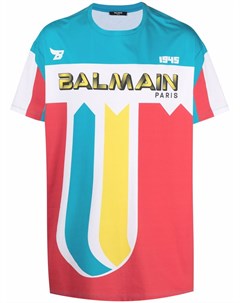 Футболка в стиле колор блок с логотипом Balmain