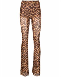 Расклешенные брюки с леопардовым принтом Knwls