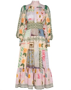 Платье макси с абстрактным принтом из коллаборации с Emma Gale Alemais