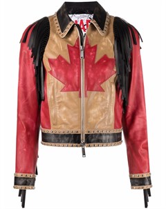 Куртка Maple Leaf с заклепками и бахромой Dsquared2