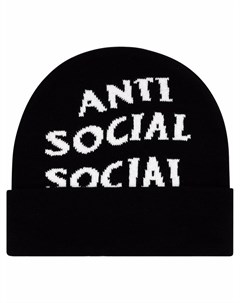 Шапка бини с жаккардовым логотипом Anti social social club