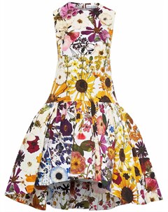 Расклешенное платье миди с цветочным принтом Oscar de la renta