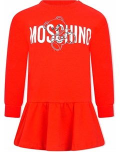 Расклешенное платье с логотипом Moschino kids