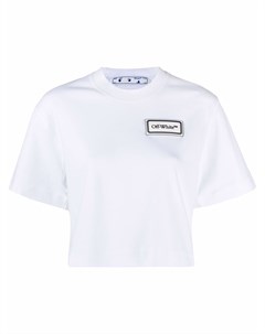 Укороченная футболка с нашивкой логотипом Off-white