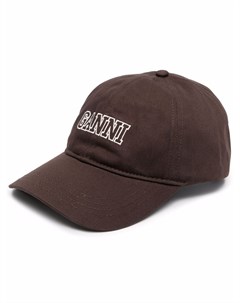 Шестипанельная кепка с вышитым логотипом Ganni