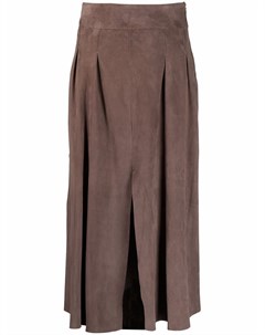 Кожаная юбка со складками Salvatore santoro