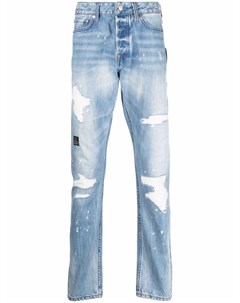 Прямые джинсы с эффектом потертости Evisu