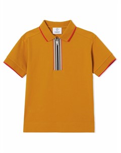 Рубашка поло на молнии с полосками Icon Stripe Burberry kids