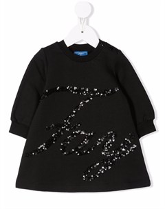Платье свитер с пайетками и логотипом Fay kids