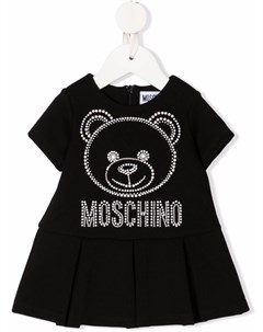 Платье с логотипом и заклепками Moschino kids