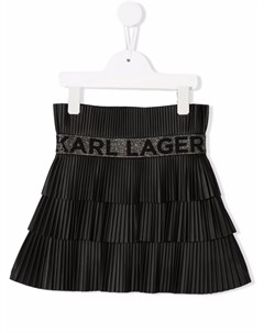 Плиссированная юбка с логотипом Karl lagerfeld kids