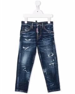 Узкие джинсы с эффектом потертости Dsquared2 kids