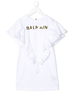 Платье футболка с логотипом Balmain kids