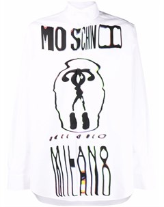 Рубашка с длинными рукавами и логотипом Moschino