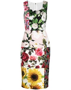 Платье со вставками и цветочным принтом Dolce&gabbana