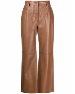 Кожаные брюки с завышенной талией Alberta ferretti