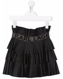 Плиссированная юбка с логотипом Karl lagerfeld kids