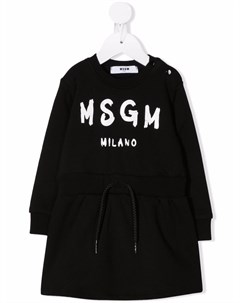 Платье с кулиской и логотипом Msgm kids
