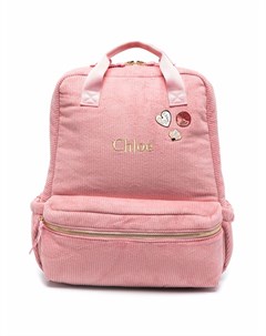 Вельветовый рюкзак с логотипом Chloé kids