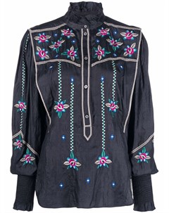Блузка с объемными рукавами и цветочной вышивкой Isabel marant