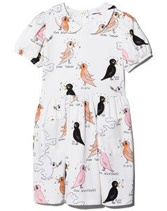 Платье с короткими рукавами и принтом Birdwatching Mini rodini