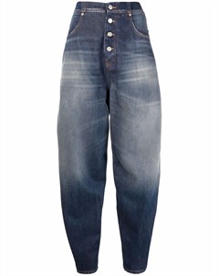 Двухцветные джинсы с завышенной талией Mm6 maison margiela