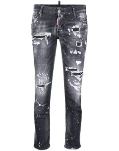 Укороченные джинсы скинни с эффектом потертости Dsquared2