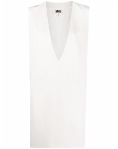 Короткое платье трапеция с V образным вырезом Mm6 maison margiela