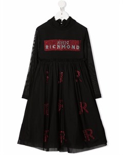 Платье со стразами и логотипом John richmond junior