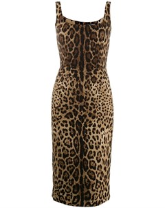 Облегающее платье с леопардовым принтом Dolce&gabbana