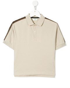 Рубашка поло с контрастными полосками и логотипом FF Fendi kids