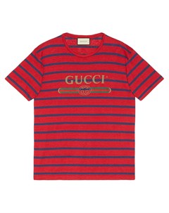 Полосатая футболка с логотипом Gucci