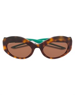 Солнцезащитные очки в круглой оправе черепаховой расцветки Balenciaga eyewear