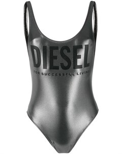 Купальник с эффектом металлик и логотипом Diesel