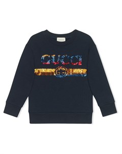Толстовка Gucci с логотипом и пайетками Gucci kids